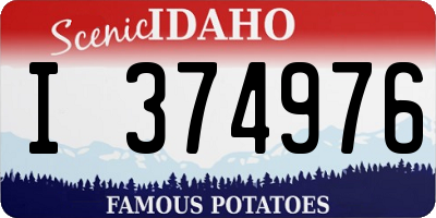 ID license plate I374976