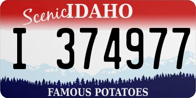 ID license plate I374977