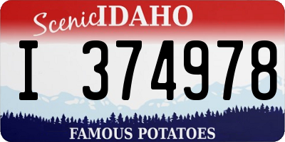 ID license plate I374978
