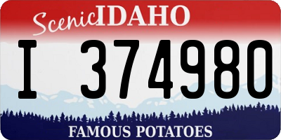 ID license plate I374980