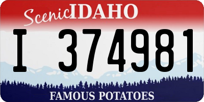 ID license plate I374981