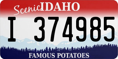 ID license plate I374985