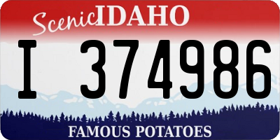 ID license plate I374986