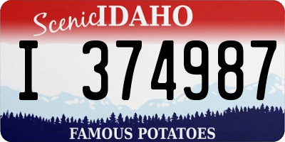 ID license plate I374987