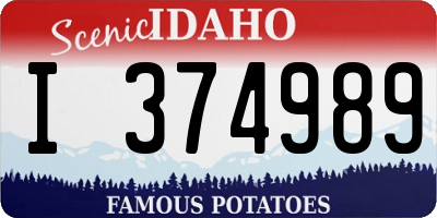 ID license plate I374989