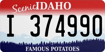 ID license plate I374990