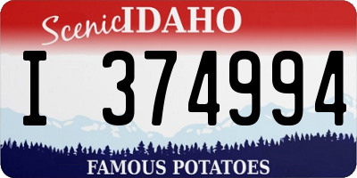 ID license plate I374994