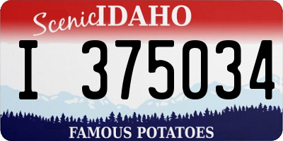 ID license plate I375034