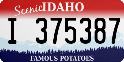 ID license plate I375387
