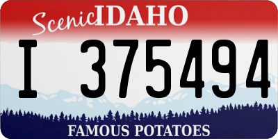 ID license plate I375494
