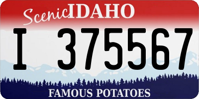ID license plate I375567