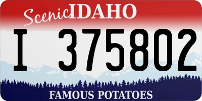 ID license plate I375802