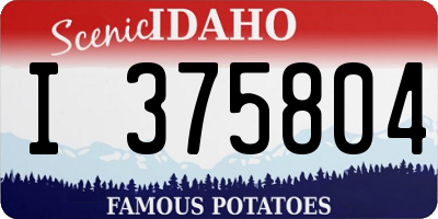 ID license plate I375804