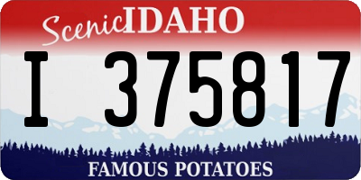 ID license plate I375817