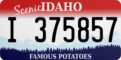 ID license plate I375857