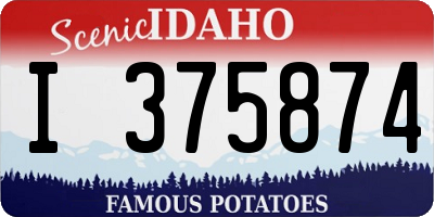 ID license plate I375874
