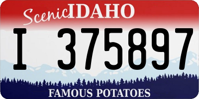 ID license plate I375897