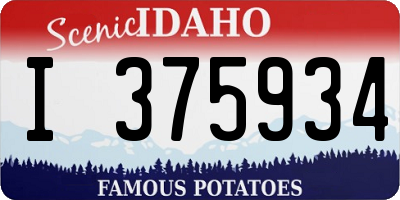 ID license plate I375934