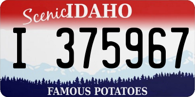 ID license plate I375967