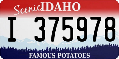 ID license plate I375978