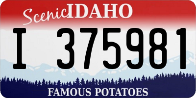 ID license plate I375981