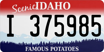 ID license plate I375985
