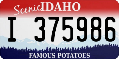 ID license plate I375986