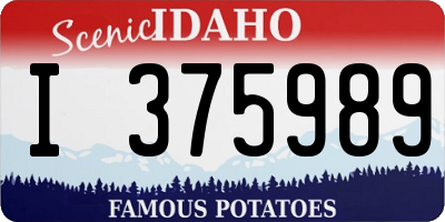 ID license plate I375989