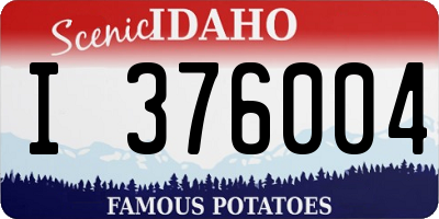 ID license plate I376004