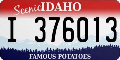 ID license plate I376013