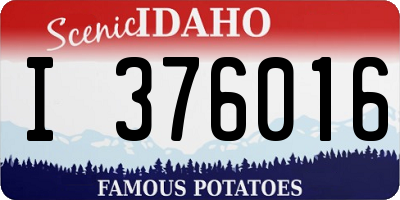 ID license plate I376016