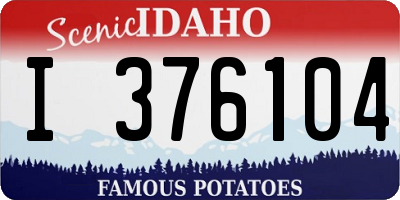 ID license plate I376104