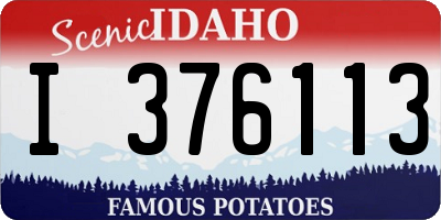 ID license plate I376113
