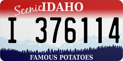 ID license plate I376114