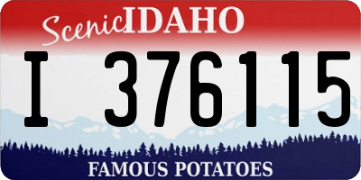 ID license plate I376115
