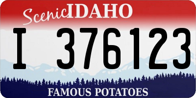 ID license plate I376123