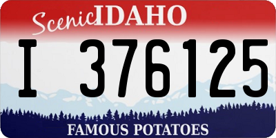 ID license plate I376125