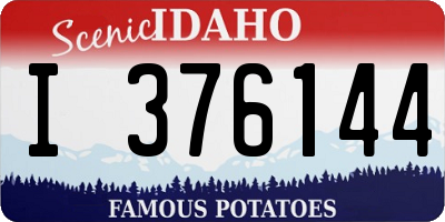 ID license plate I376144