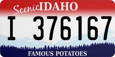 ID license plate I376167