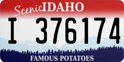 ID license plate I376174