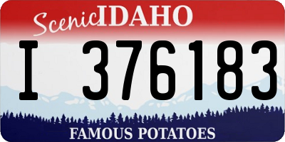 ID license plate I376183