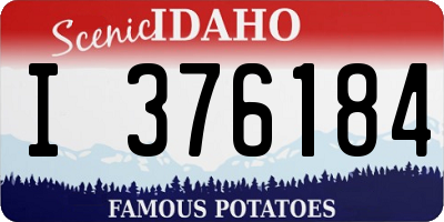 ID license plate I376184