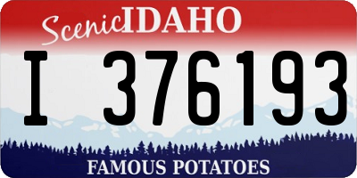 ID license plate I376193