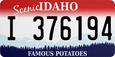 ID license plate I376194