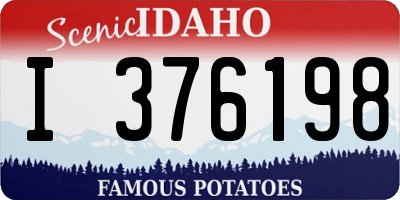 ID license plate I376198