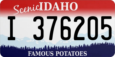 ID license plate I376205