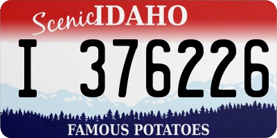 ID license plate I376226