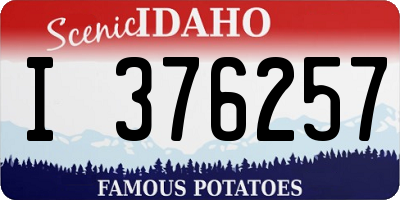 ID license plate I376257