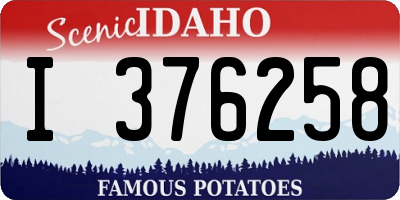 ID license plate I376258
