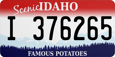 ID license plate I376265